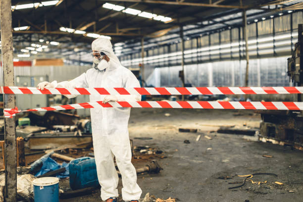 Professional Biohazard Cleanup technician working in Laurel, FL